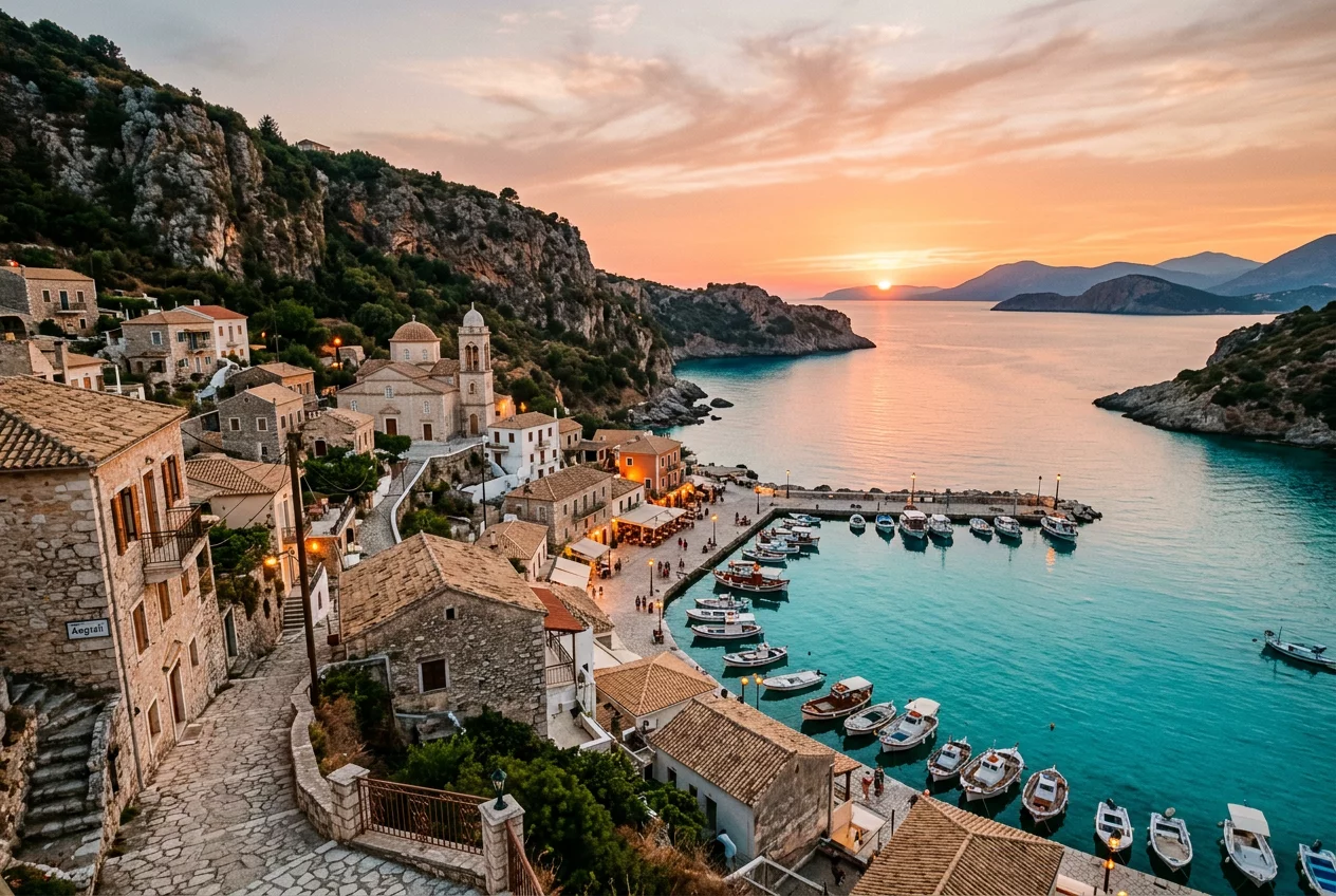 Secluded coastal village